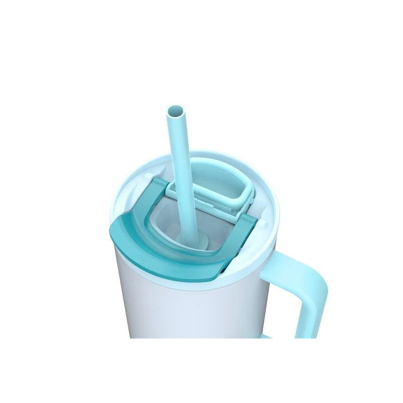 Termo puodelis su šiaudeliu KAMBUKKA RIO, melsvos sp., 950 ml - 5