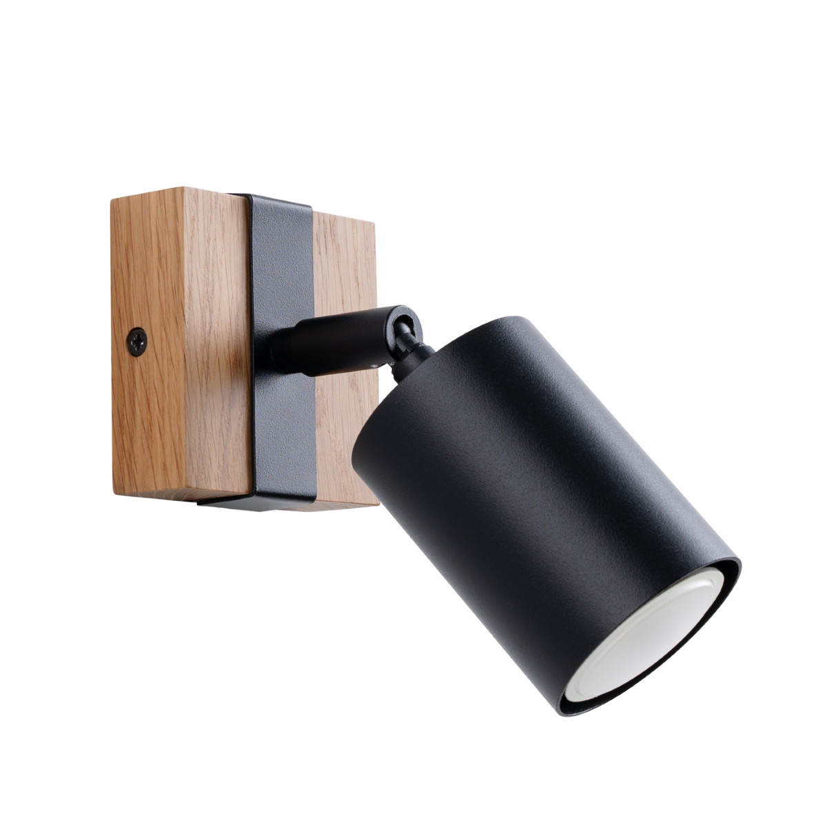 Sieninis šviestuvas SOLLUX FAGER 1, 1xGU10, max 10 W LED, juoda/natūrali mediena-0