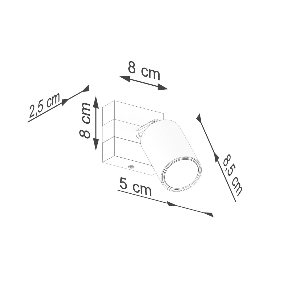 Sieninis šviestuvas SOLLUX FAGER 1, 1xGU10, max 10 W LED, juoda/natūrali mediena - 8