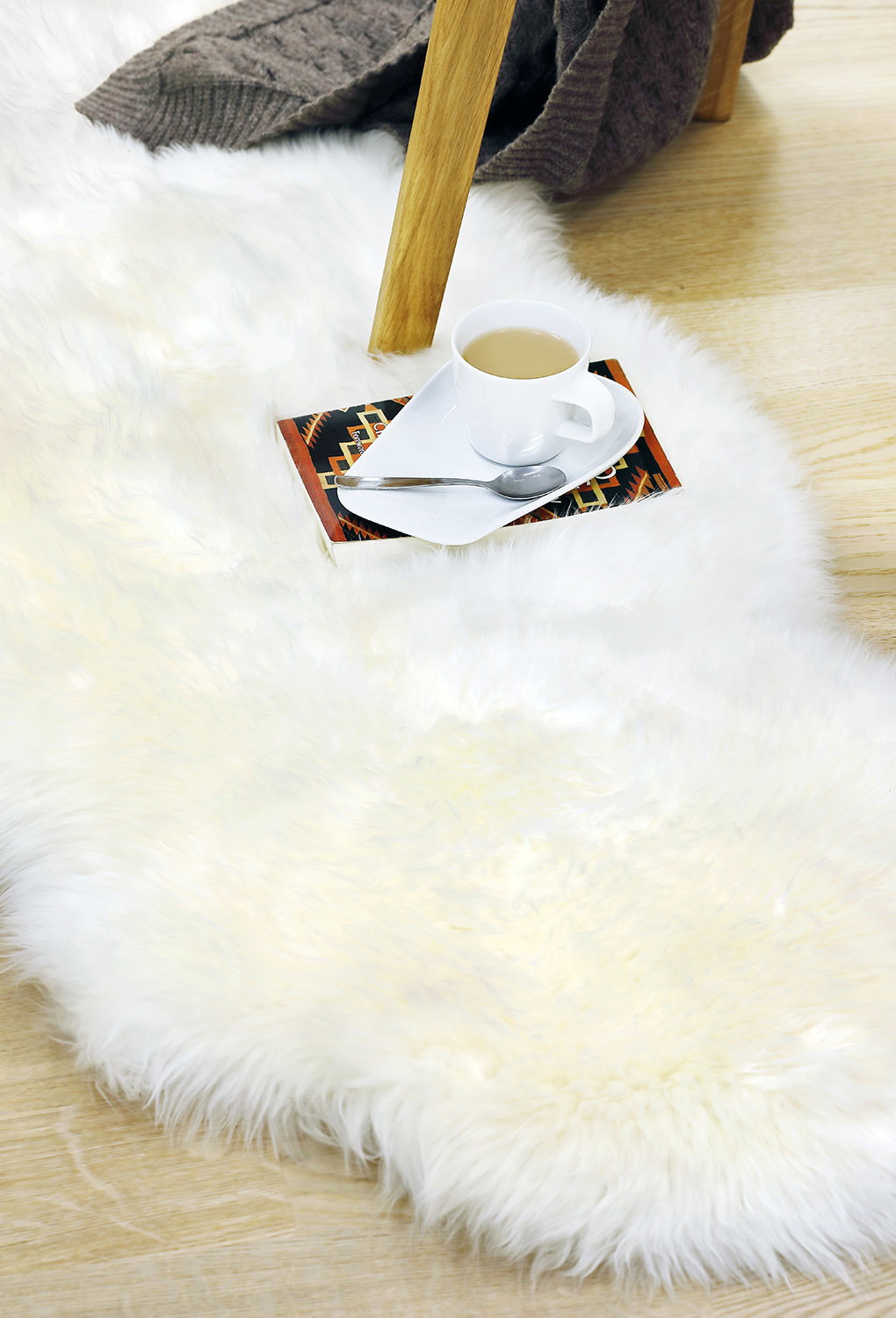 Avies kailio kilimas NARMA MERINO NATURAL WHITE 1,5x LUNGO, 135 x 60 cm, 100% kailio - 3
