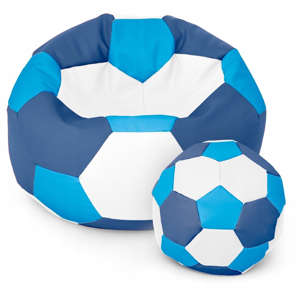 Sėdmaišis su pufu Ball XXXL (80 cm), Blue/White