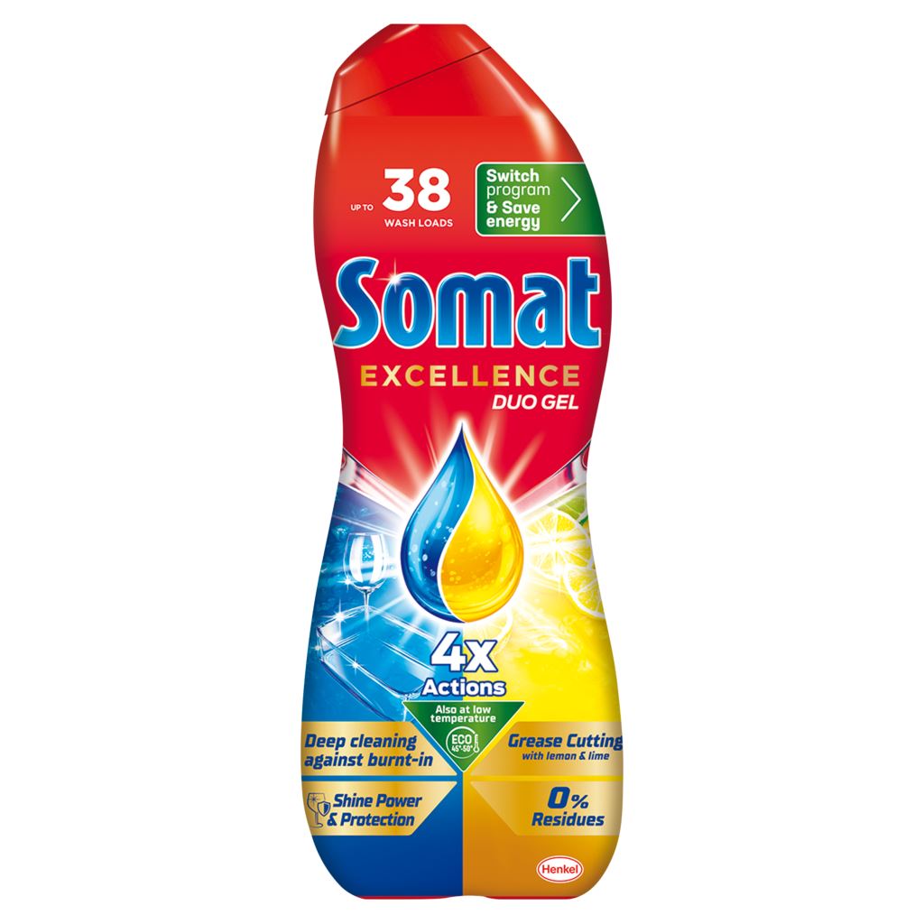 Indaplovių gelis SOMAT Excellence Anti-Grease Gel Lemon, 684 ml