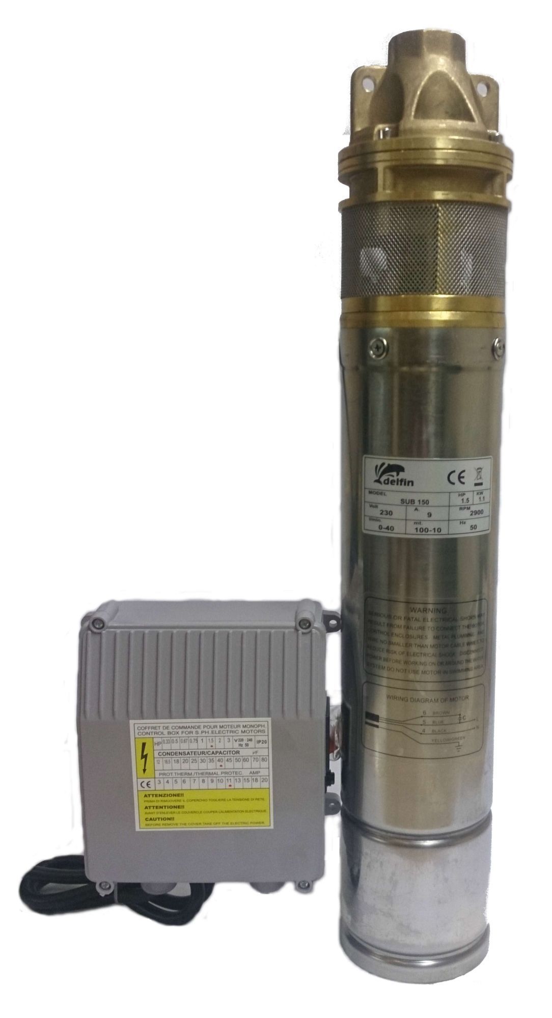 Giluminis vandens siurblys DELFIN SUB150, 100 m-40 l/min-1100 W-0