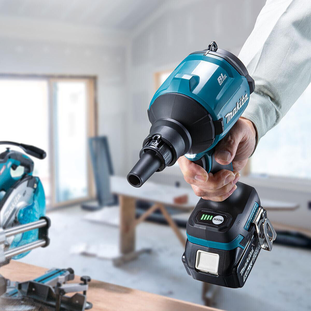 Akumuliatorinis oro pūstuvas MAKITA DAS180Z, 18 V, 1,1 m³/min, 200 m/s, 10,3 kPa, be akumuliatoriaus - 2