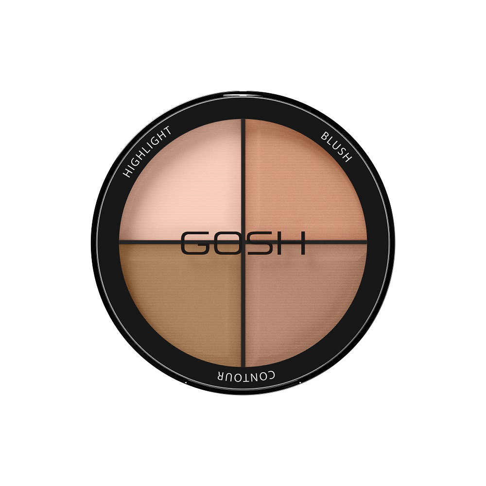 Kontūravimo paletė Gosh Highlight Blush Contour 4in1, 001 Light, 15 g