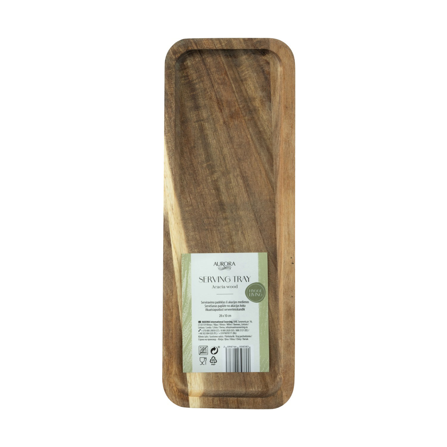 Pailgas serviravimo padėklas AURORA ACACIA, 28 x 10 cm-0