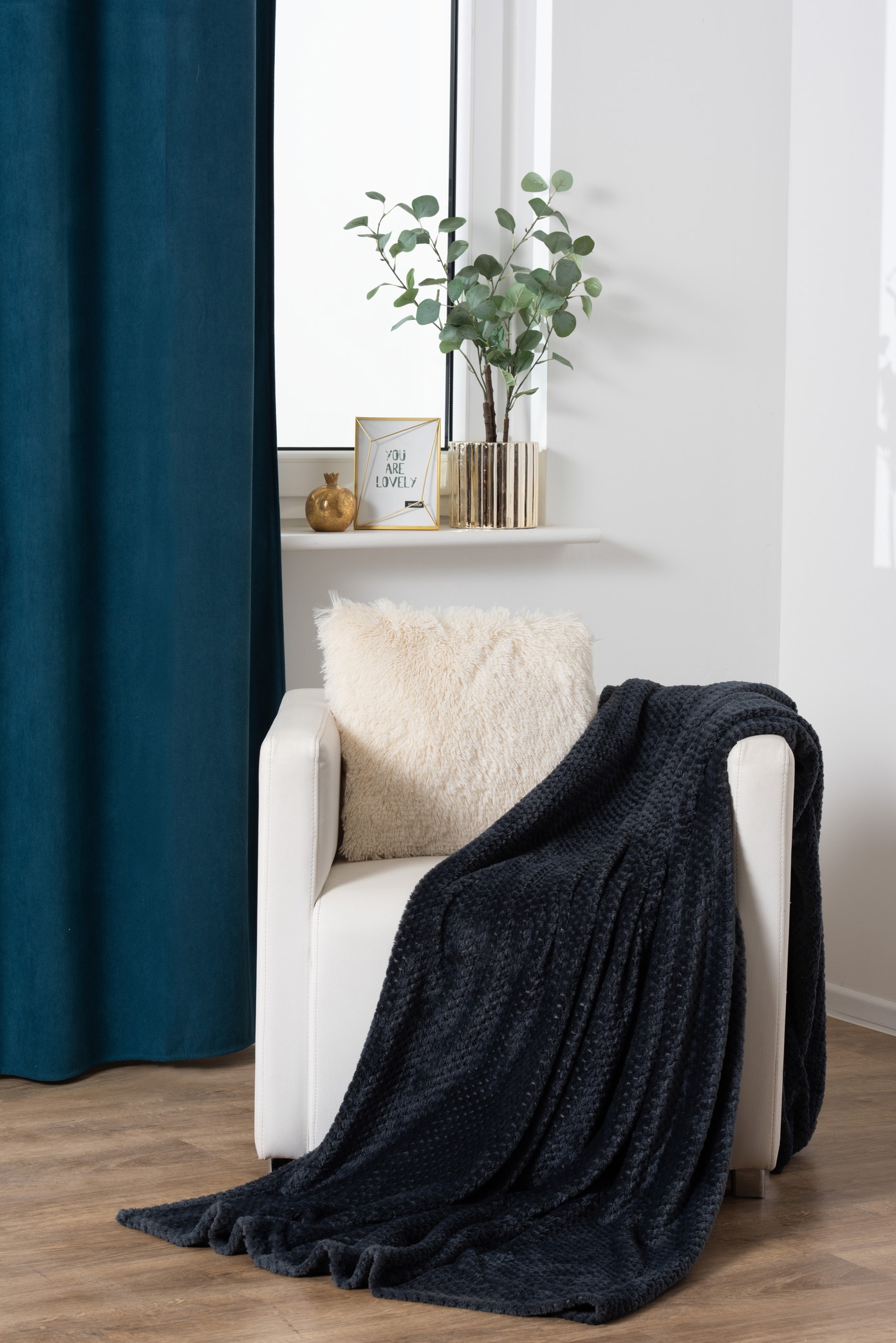 Pledas SPLENDID MANA ANTHRACITE, 150 x 200 cm, 100% poliesterio-0