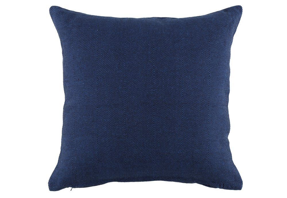 Dekoratyvinės pagalvės užvalkalas 4LIVING, t. mėlynos sp., 45 x 45 cm, 75% perd. Medv., 25% pol.-0