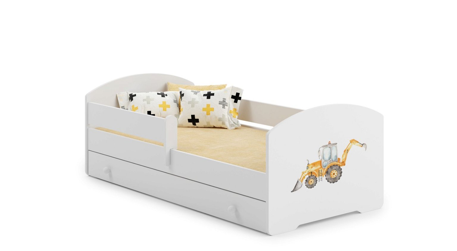 Vaikiška lova su stalčiumi LUK Bar Tractor, 160x80 cm