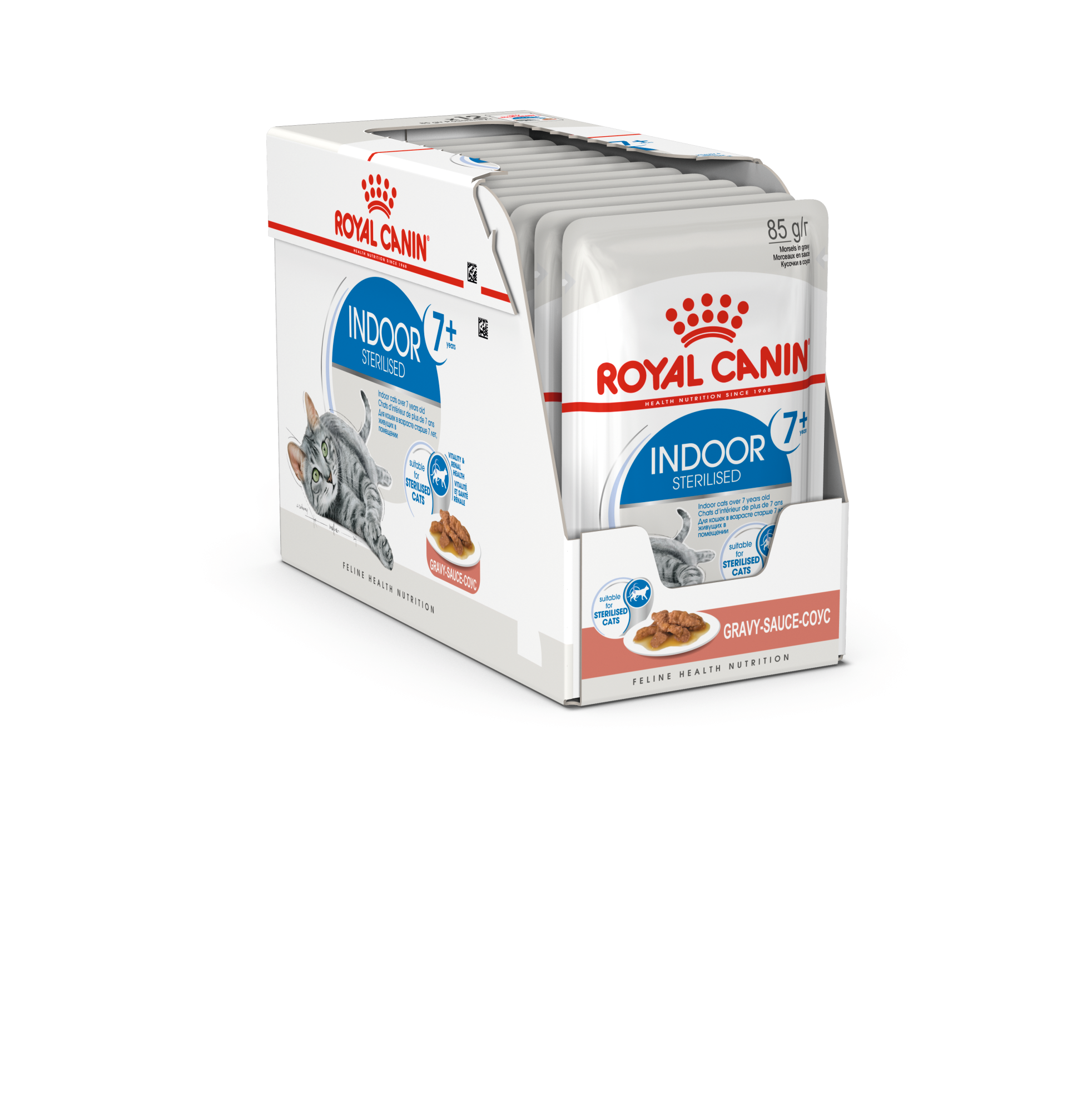 Šlapias naminių kačių ėdalas ROYAL CANIN INDOOR GRAVY, 12 x 85 g
