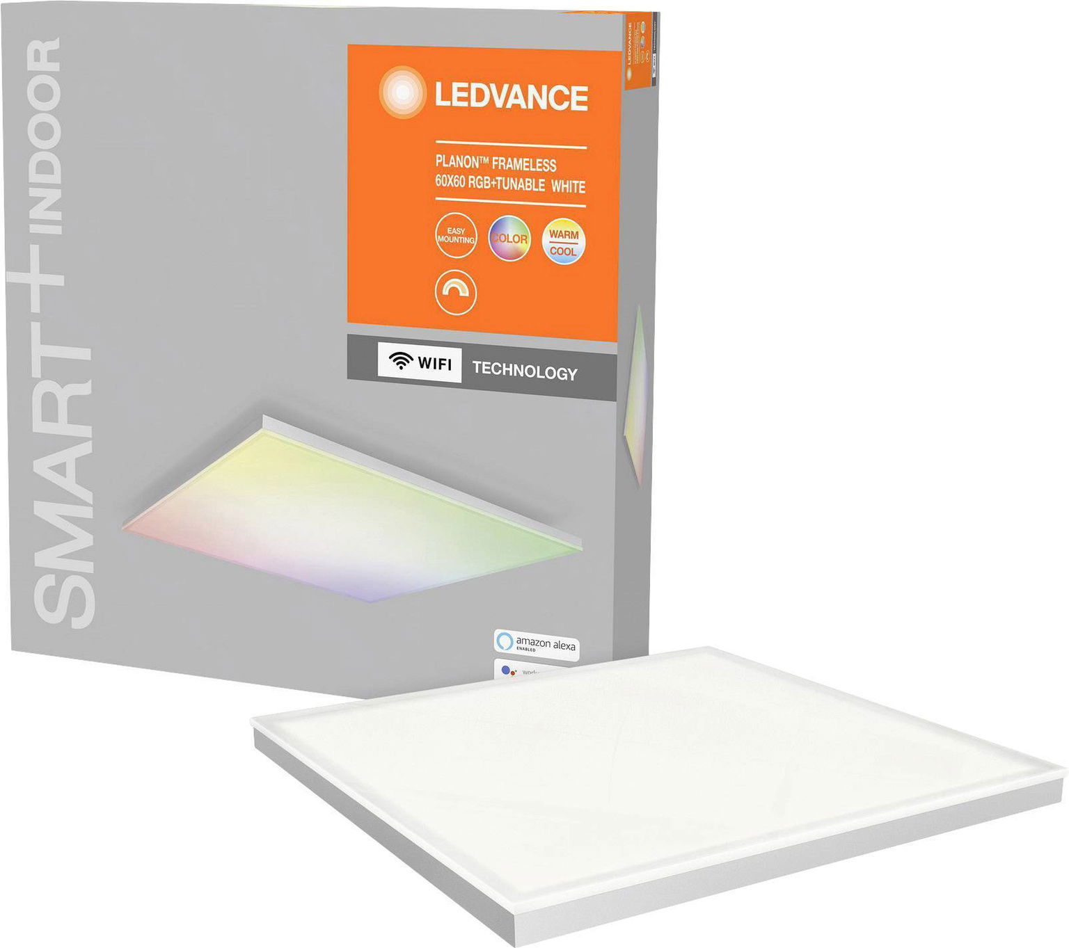 Išmanioji paviršinė LED panelė LEDVANCE PLANON, 36W, 3200 lm, 3000-6500 K, RGBW, APP/pultu, 60x60 cm-1