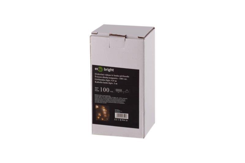 Elektrinė girlianda COPPER WIRE, 100 LED, IP44, 1,68 W, 12 V, šiltai balta, 12.9 m - 6