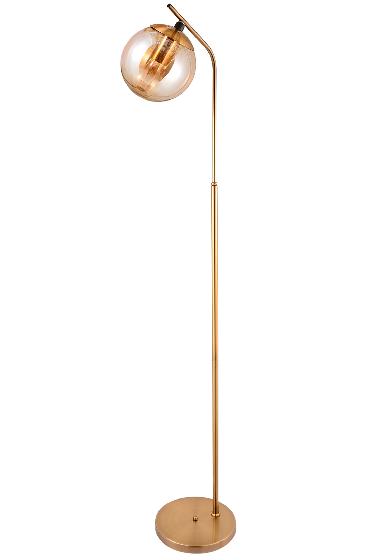 Toršeras G.LUX GT-380-1F-AB, 1 x E27, žalvario sp, ø20 x 160 cm, gaubtas gintaro sp Ø15cm-0