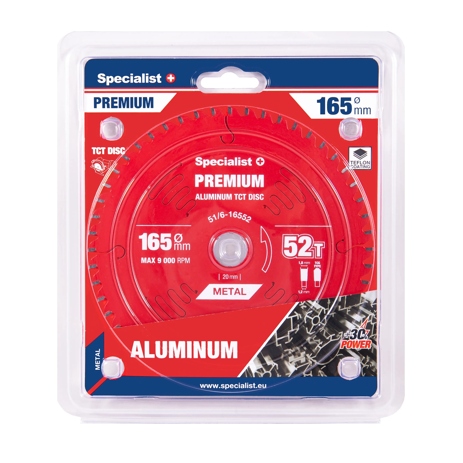 Aliuminio pjovimo diskas SPECIALIST+ Premium, 160 x 1,8 x 20 mm, 52 dantų, 0°, TCT-0