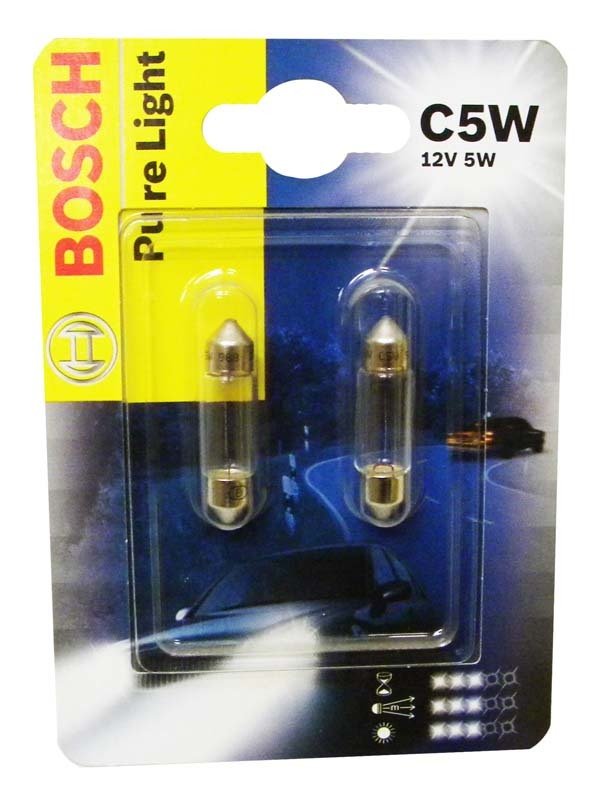 Automobilinės lemputės BOSCH Pure Light, C5W, SV8.5-8, 5 W, 2 vnt.