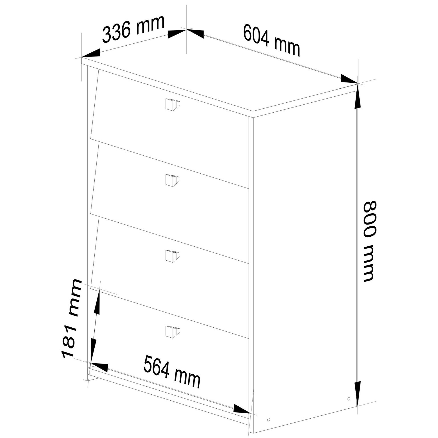Batų spintelė 4, 60 cm, ąžuolo - 3