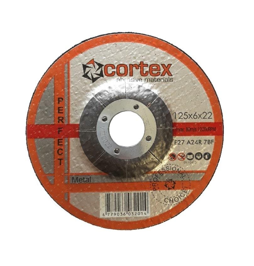 Metalo šlifavimo diskas CORTEX Perfect, 125 x 6,0 x 22 mm