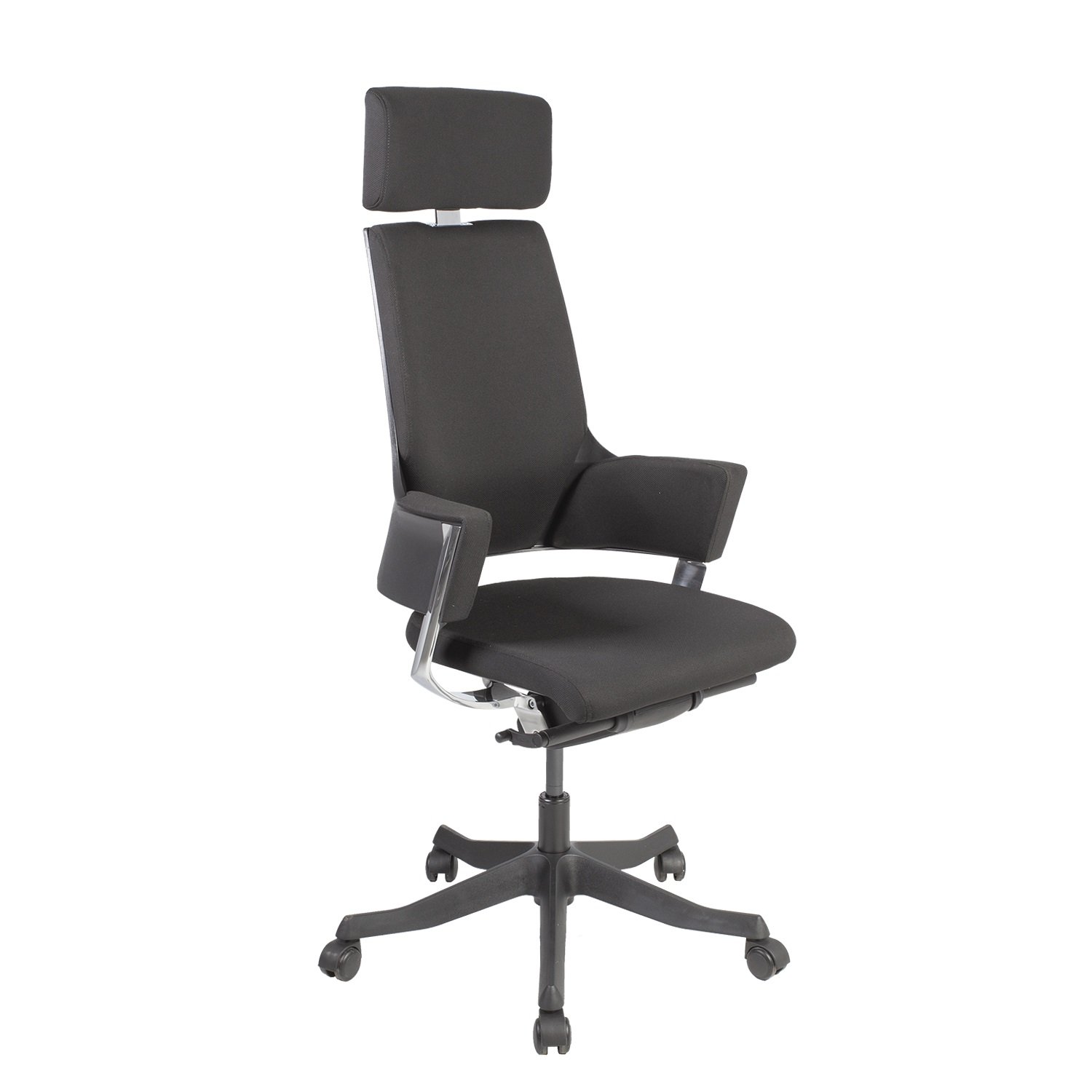 Biuro kėdė DELPHI su galvos atrama 60x47x117,5-133,5 cm, juoda