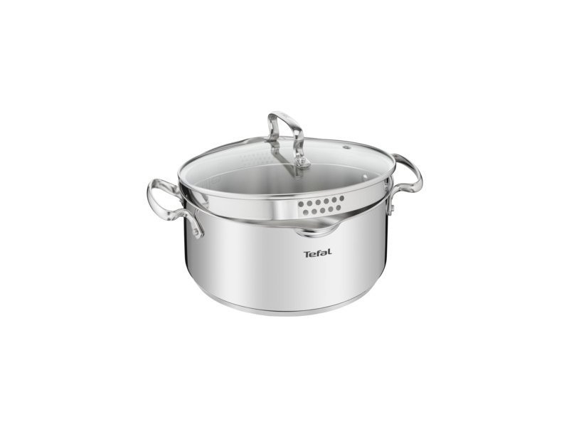 Nerūdijančio plieno puodas TEFAL DUETTO PLUS, su dangčiu, 24 cm-0