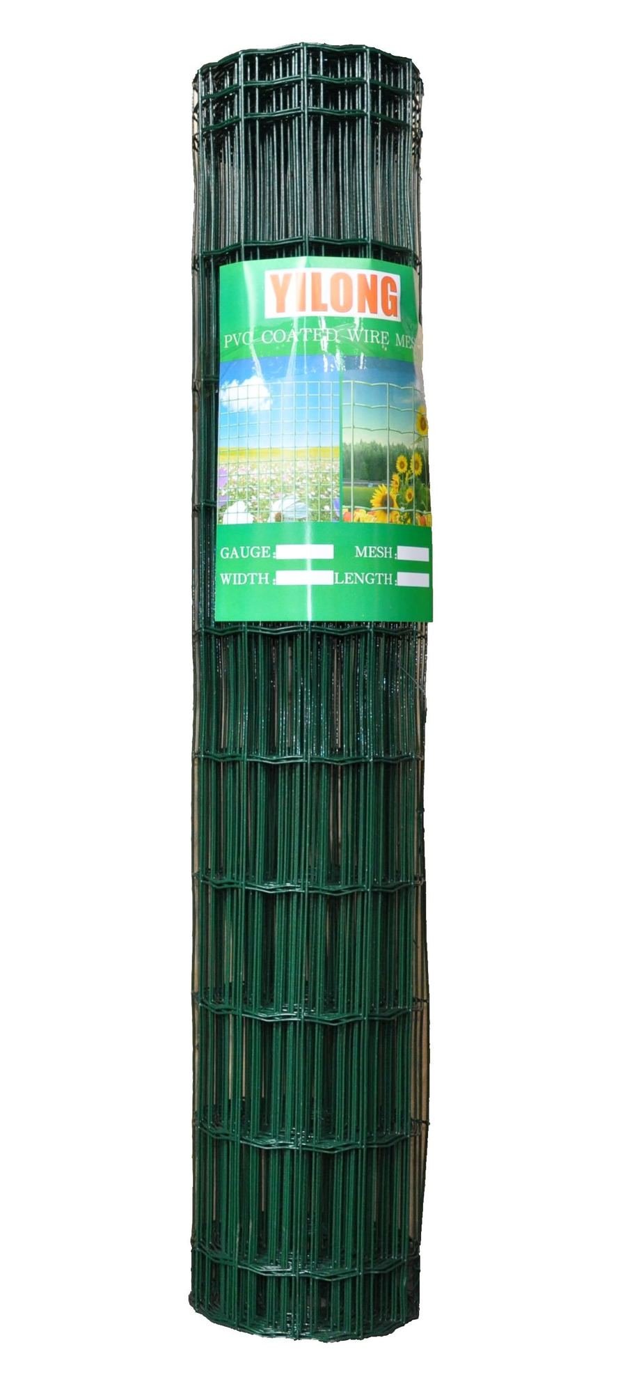 Tvoros tinklas PROMOFENCE, virintas, PVC, žalios sp., 100 x 100 x 2,2 mm x 1,0 x 25 m