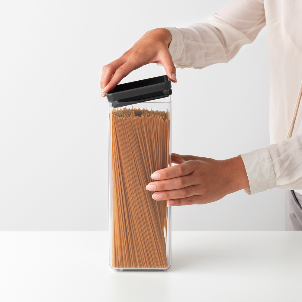 Birių produktų hermetinis indas BRABANTIA, t. pilku dangteliu, 2,5 L - 4