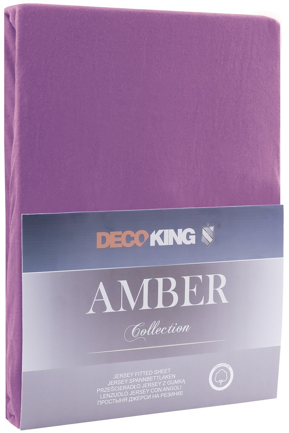 Jersey paklodė su guma Decoking AMBER Violet, 140x200 cm