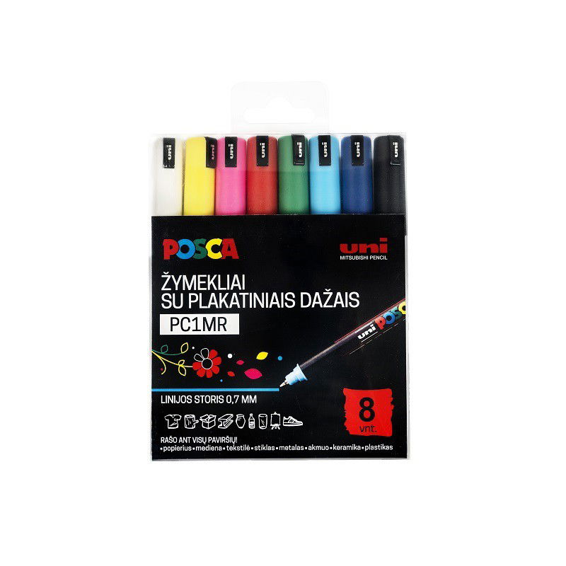 Markerių rinkinys POSCA PC1MR, 8 vnt. - 1