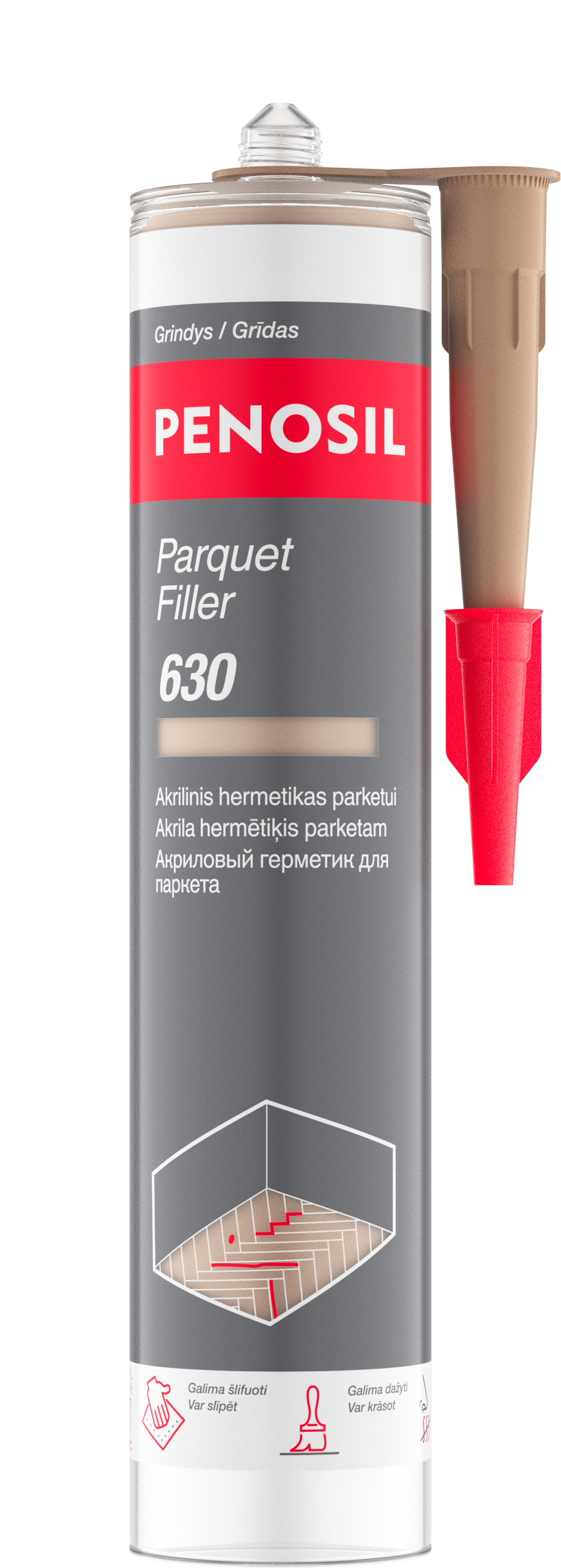 Parketo glaistas PENOSIL PARQUET FILLER 630 PF104, tamsios vyšnios sp., 300 ml-0